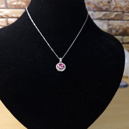 Collar de moissanita rosa